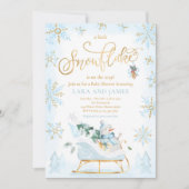 Invitation Un Petit Flocon De Neige Se Trouve Sur Le Chemin D (Devant)