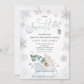 Invitation Un Petit Flocon De Neige Se Trouve Sur Le Chemin D (Devant)