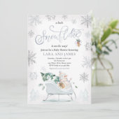 Invitation Un Petit Flocon De Neige Se Trouve Sur Le Chemin D (Debout devant)