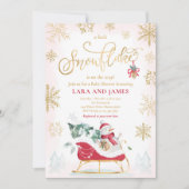 Invitation Un Petit Flocon De Neige Se Trouve Sur Le Chemin D (Devant)