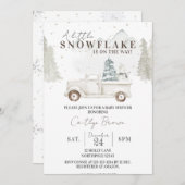 Invitation Un petit flocon de neige sur son Baby shower Way (Devant / Derrière)