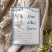 Invitation Un petit garçon bleu oie bête 1er anniversaire