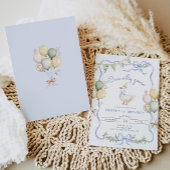 Invitation Un petit garçon bleu oie bête 1er anniversaire