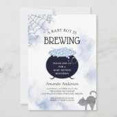 Invitation Un Petit Garçon Brûle Le Baby shower D'Halloween (Devant)
