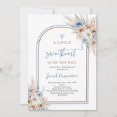 Invitation Un petit garçon de Baby shower bleu Dusty (Devant)