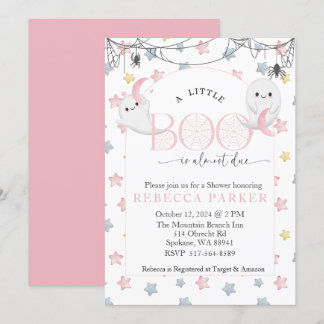 Invitation Un petit garçon est presque dû Baby shower fille