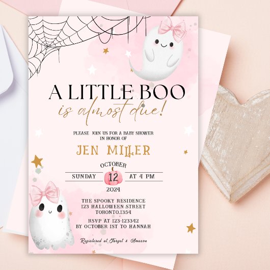 Invitation Un petit garçon est presque dû baby shower fille