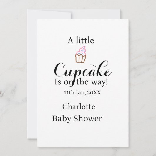 Invitation Un petit gâteau arrive nom de la baby shower da (Devant)
