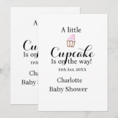 Invitation Un petit gâteau arrive nom de la baby shower da (Devant / Derrière)
