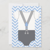 Invitation Un petit homme Baby shower Invitation, bleu & gris (Dos)