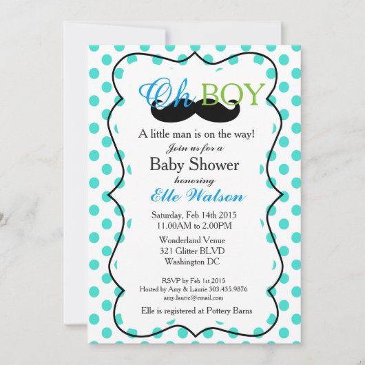 Invitation Un petit homme est sur le chemin Baby Shower Invit (Devant)