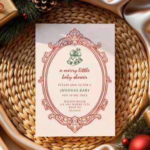 Invitation un petit joyeux noël écrit à la main baby shower
