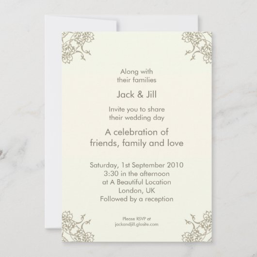 Invitation Un petit Lacey (Crème) 13x18 cm (Devant)