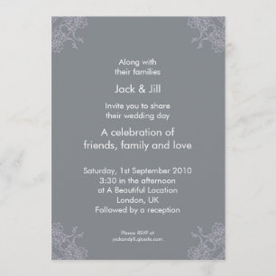 Invitation Un petit Lacey (taupe) 5x7