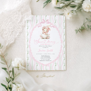 Invitation Un petit lapin arrive Bébé Fille Baby Shower