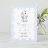 Invitation Un petit lapin arrive Bébé Fille Garçon Shower (Debout devant)