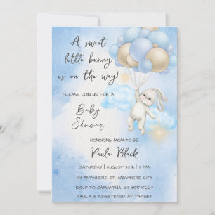 Invitation Un Petit Lapin Doux Est En Chemin De Baby shower