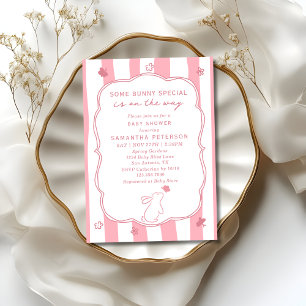 Invitation Un Petit Lapin En Route Fête de Naissance Fille Fa