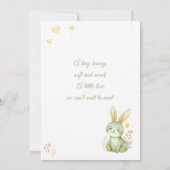 Invitation Un petit lapin en route Pastel vert olive (Dos)