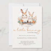 Invitation Un petit lapin est en chemin baby shower (Devant)