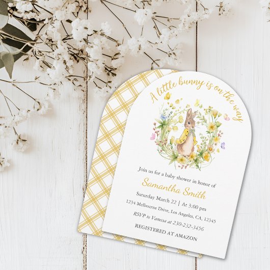 Invitation Un petit lapin est en chemin baby shower Invitatio