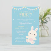 Invitation Un Petit Lapin Est Sur Le Chemin Bébé Fille Douche (Debout devant)