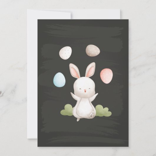 Invitation Un petit lapin est sur le chemin Invitation, Egg-c (Dos)