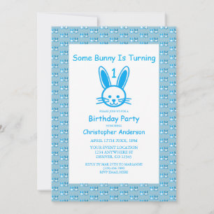 Invitation Un petit lapin fête son premier anniversaire