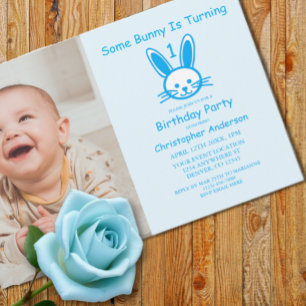 Invitation Un petit lapin fête son premier anniversaire