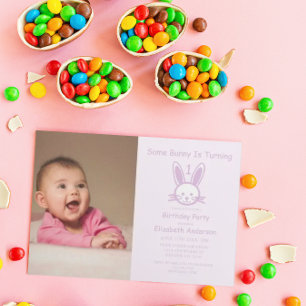 Invitation Un petit lapin fête son premier anniversaire