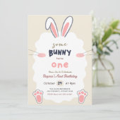 Invitation Un petit lapin fête son premier anniversaire (Debout devant)