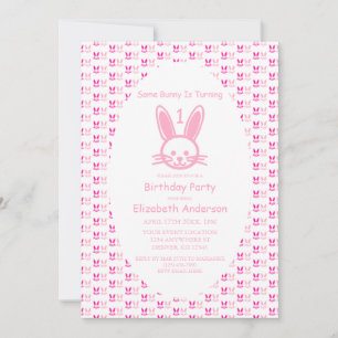 Invitation Un petit lapin fête son premier anniversaire