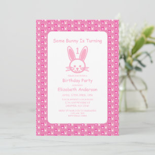 Invitation Un petit lapin fête son premier anniversaire