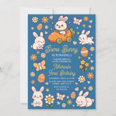Invitation Un petit lapin fête son premier anniversaire de Pâ (Devant)