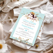 Invitation Un Petit Lapin Spécial Sur Le Chemin Baby shower B