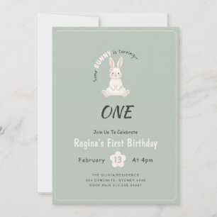Invitation Un petit lapin va avoir un an Joyeux 1er anniversa