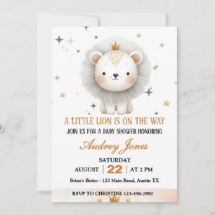 Invitation Un Petit Lion Se Trouve Sur Le Chemin Du Baby show