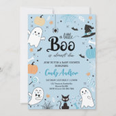 Invitation Un petit livre est presque dû Baby shower d'Hallow (Devant)