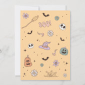 Invitation Un petit livre est presque dû Baby shower d'Hallow (Dos)