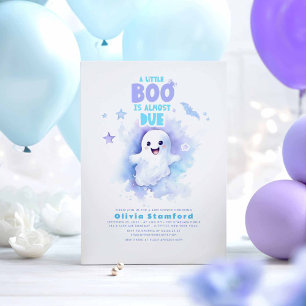 Invitation Un petit livre est presque dû Baby shower d'Hallow