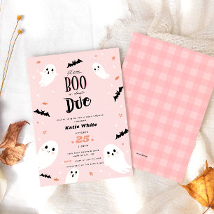 Invitation Un petit livre est presque dû Baby shower d'Hallow