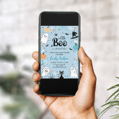 Invitation Un petit livre est presque dû Baby shower d'Hallow