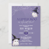 Invitation Un petit livre est presque dû baby shower d'Hallow (Devant)