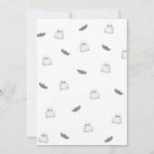 Invitation Un petit livre est presque dû Baby shower d'Hallow (Dos)