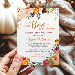 Invitation Un petit livre sur le chemin Baby shower d'automne