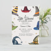 Invitation Un petit magicien garçon Orange Baby shower Hallow (Debout devant)