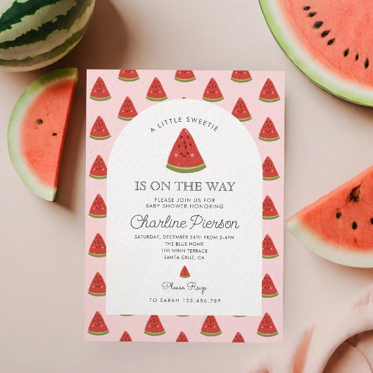 Invitation Un petit melon sucré est sur le chemin Baby shower