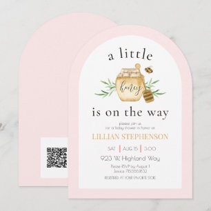 Invitation Un Petit Miel Est En Route Fête Prénatale Bébé Ros