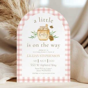 Invitation Un Petit Miel Est En Route Fête Prénatale Bébé Ros