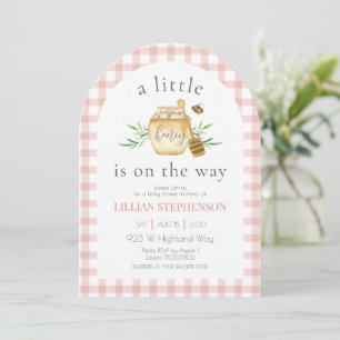 Invitation Un Petit Miel Est En Route Fille Rose Baby Shower